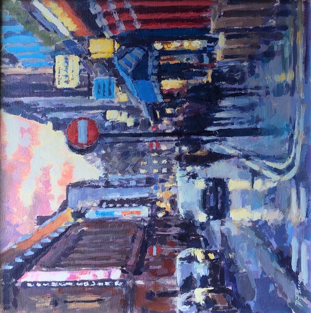 DAVID FARREN - evening lights, greek street, soho
